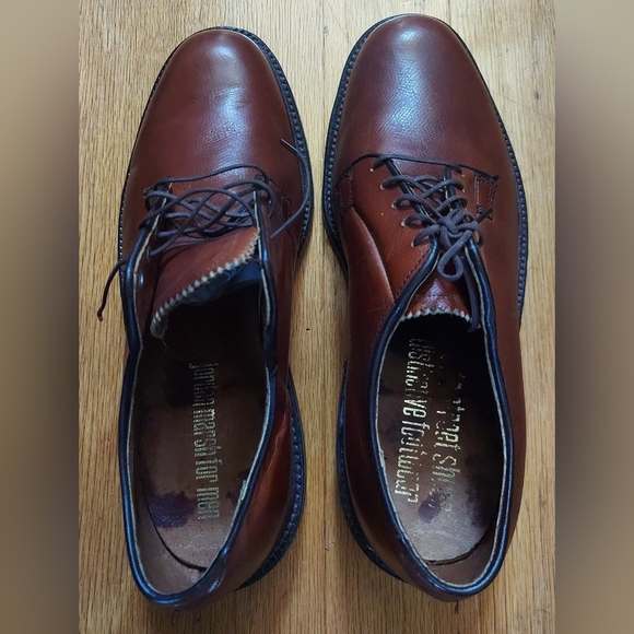 JORDAN MARSH 736222 MEN'S SADDLE TAN LEATHER LACEUP OXFORDS SIZE 7.5 E - Picture 8 of 14